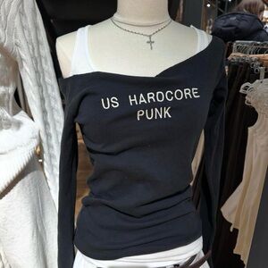 SOLD brandy melville US hardcore punk black long sleeve
